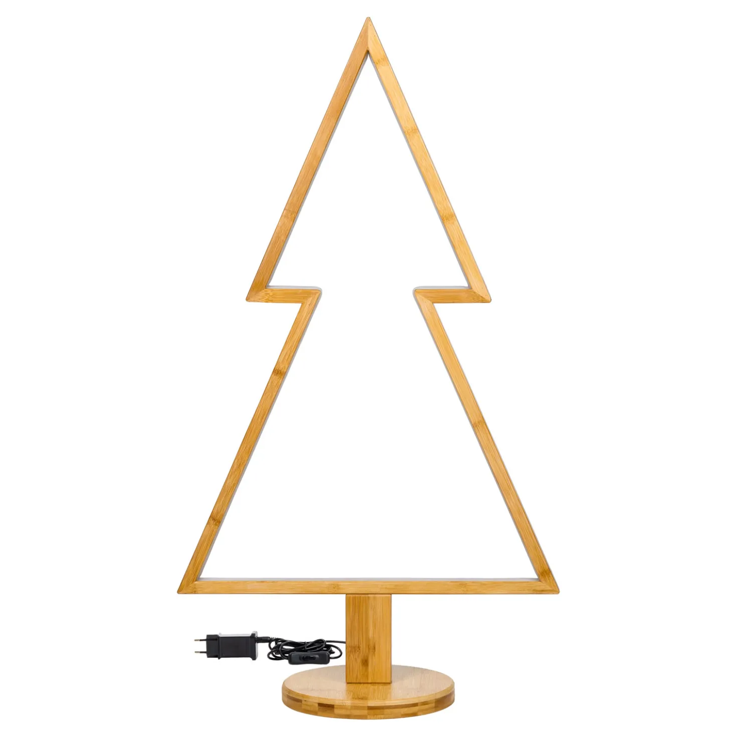 Abete in legno naturale, 90 cm, led bianco caldo, uso interno