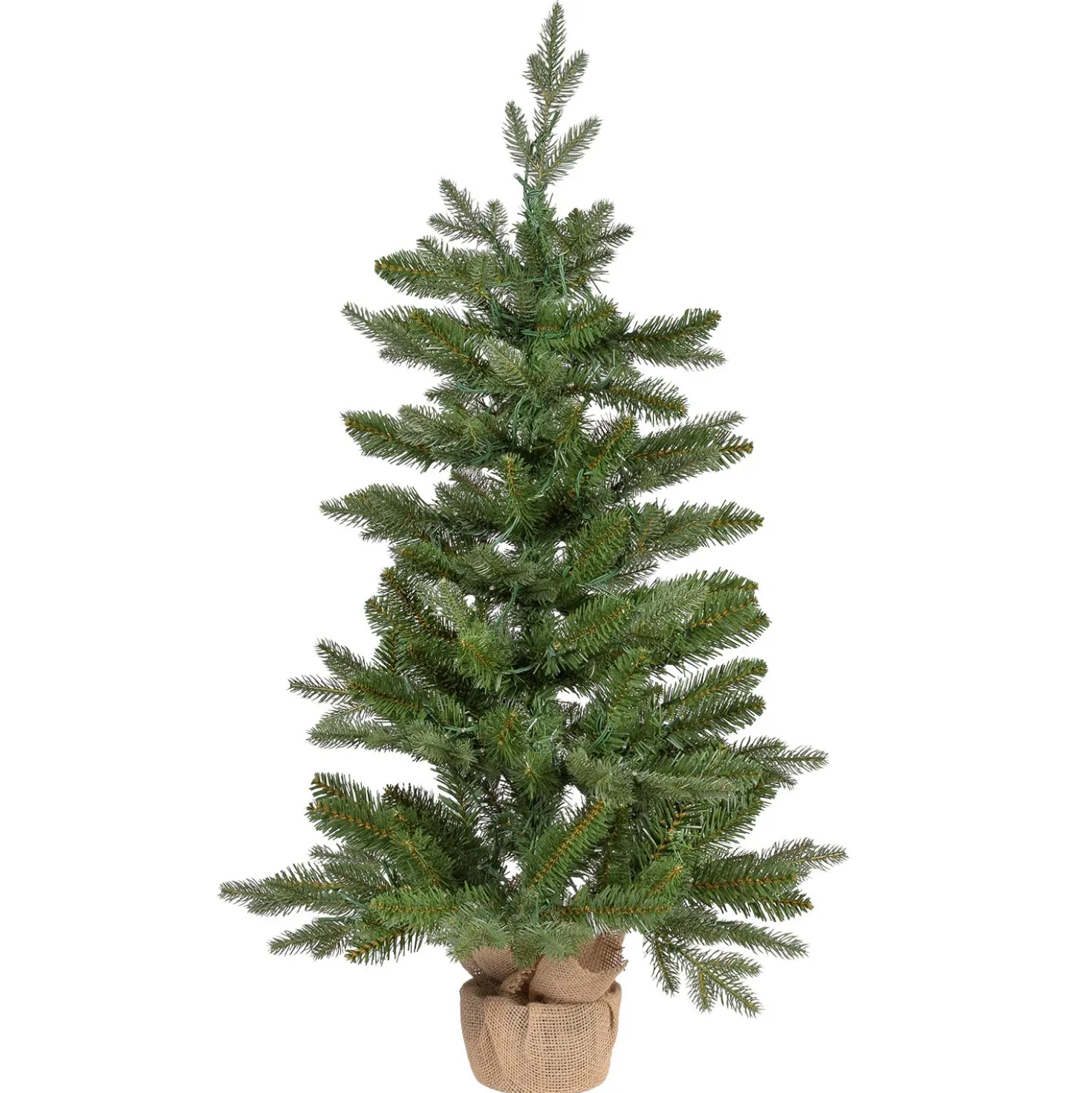 Albero Alpino con base Juta in finto pino, 90 cm, 180 miniled integrati bianco caldo