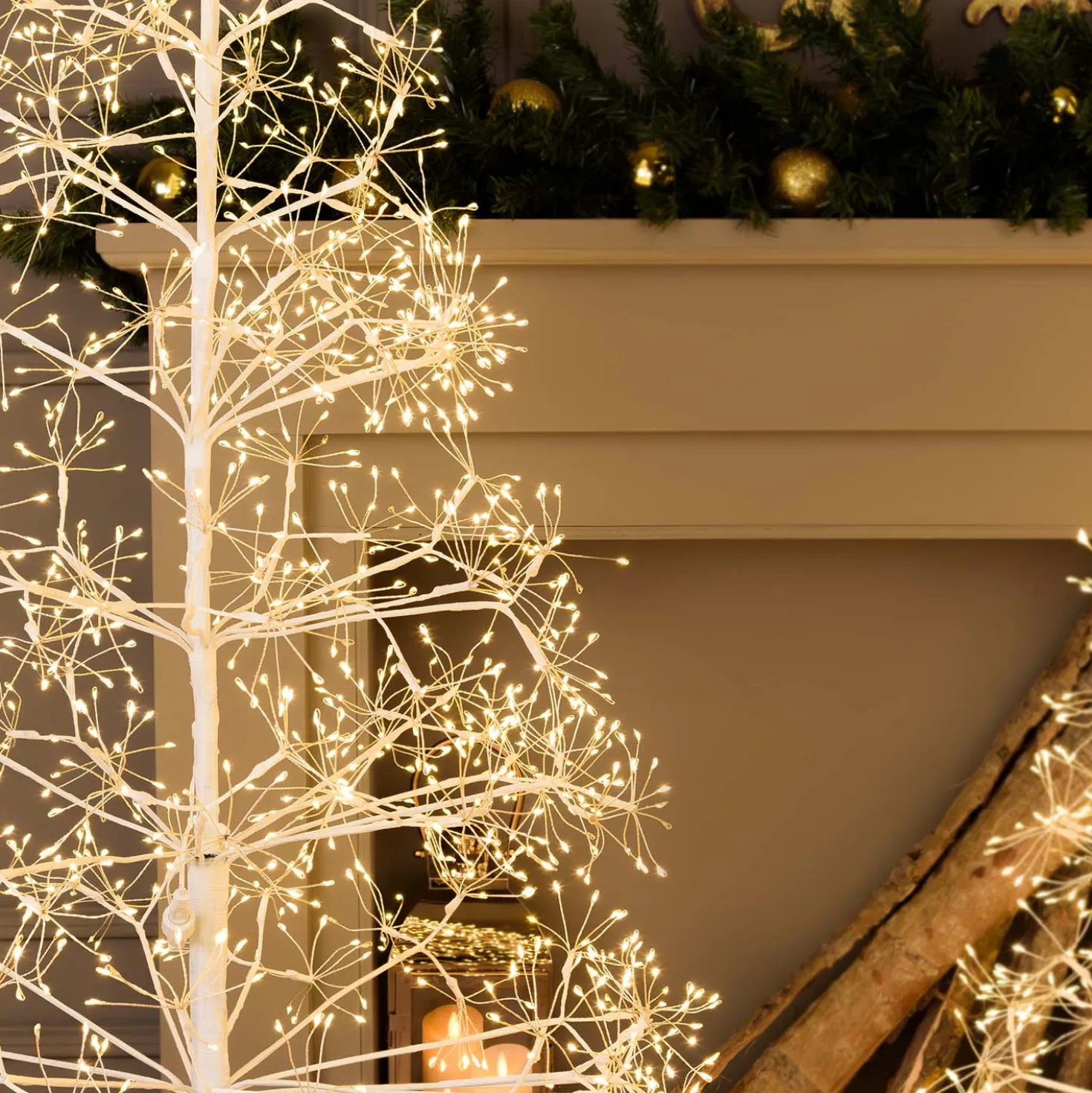 Albero Bianco RICCO, h 1,5 m, 1500 microled bianco caldo, uso interno