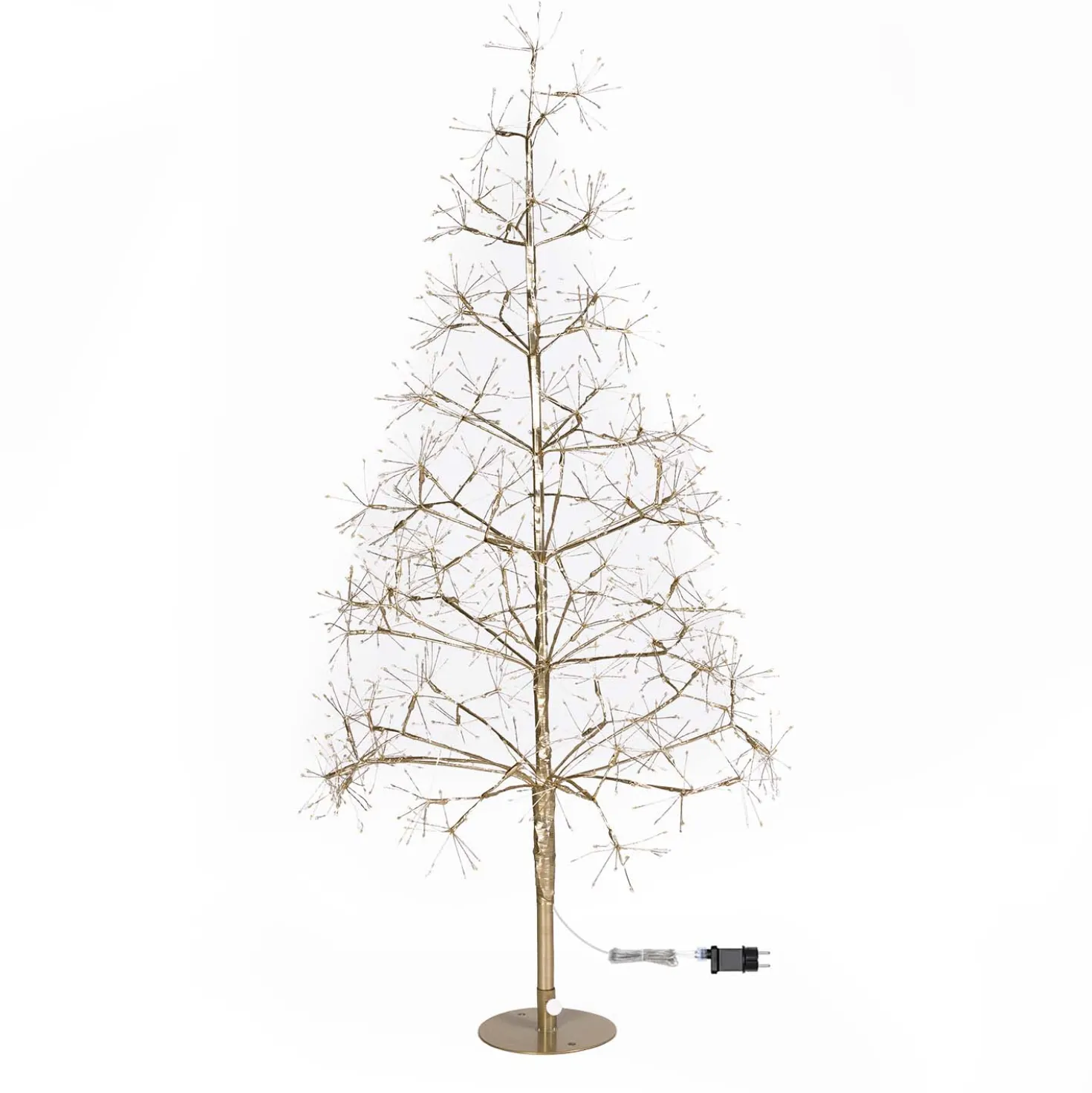 Albero Champagne RICCO, h 1,2 m, 1000 microled bianco caldo e bianco freddo, uso interno
