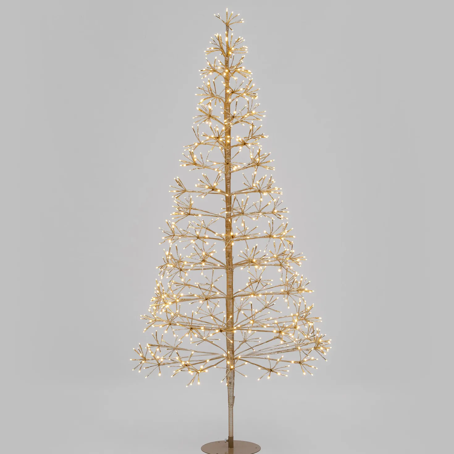 Albero Conico Champagne, h 1,8 m, 980 led bianco caldo