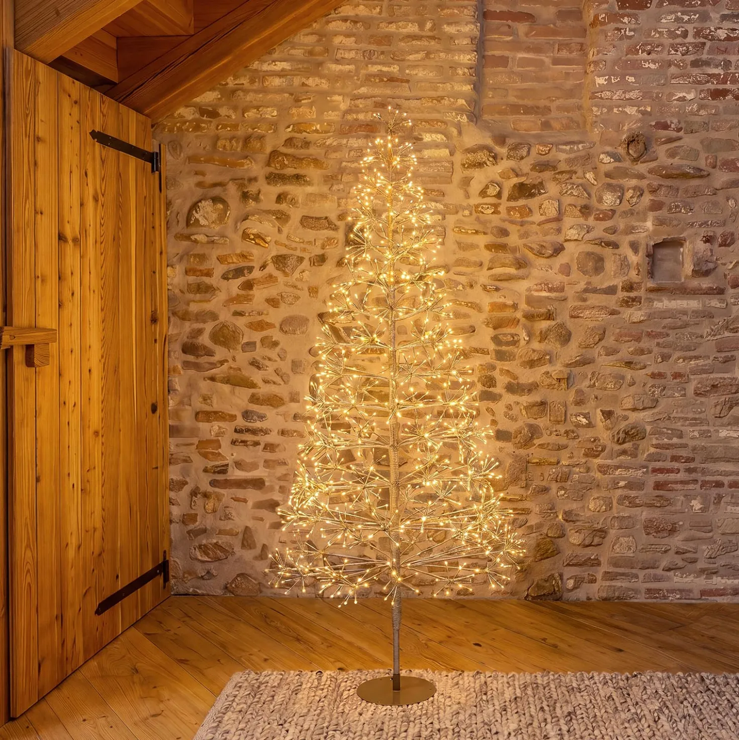 Albero Conico Champagne, h 1,8 m, 980 led bianco caldo