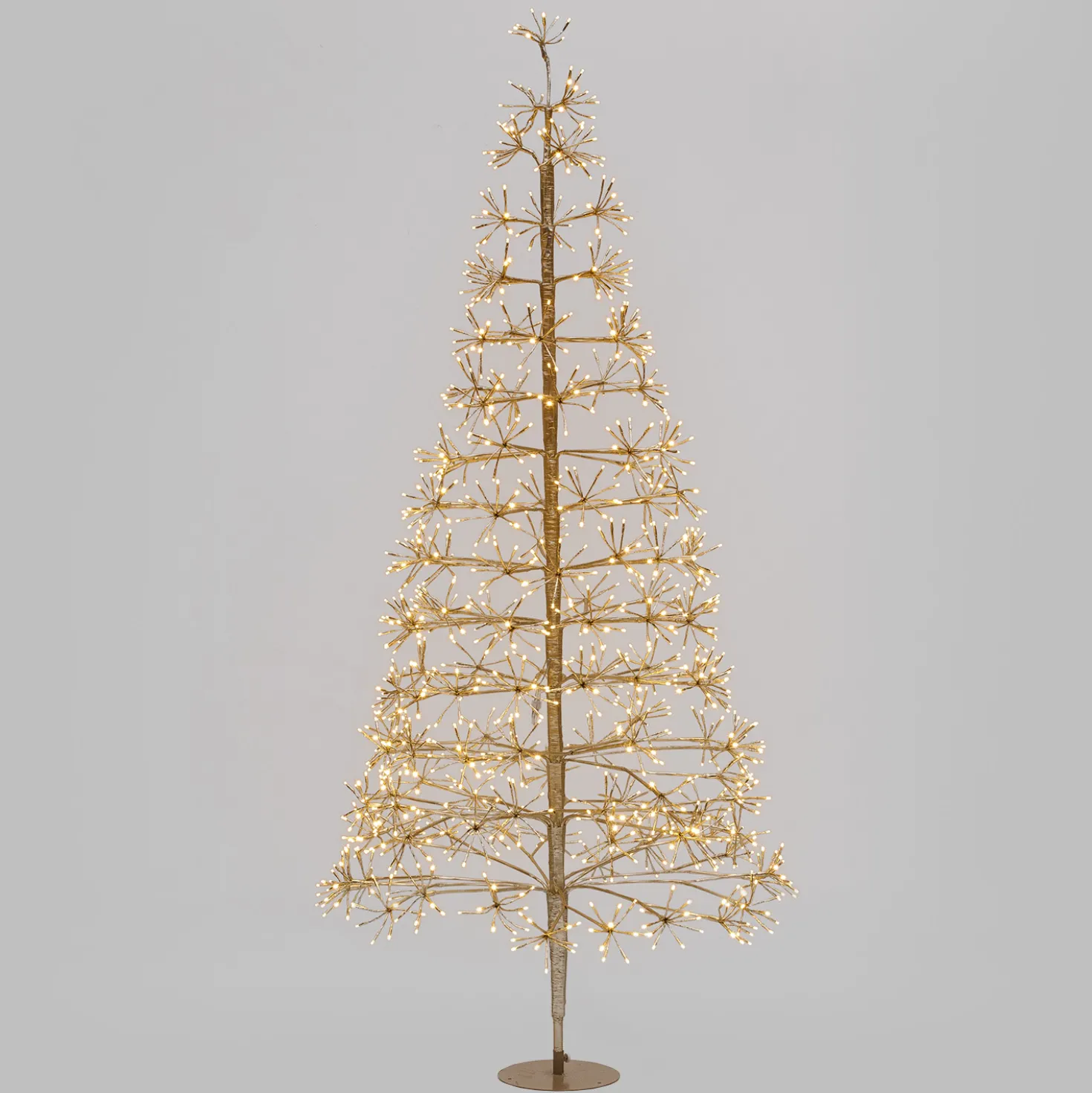 Albero Conico Champagne, h 2,1 m, 1290 led bianco caldo