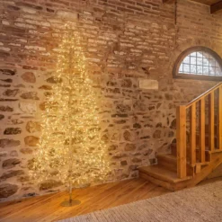 Albero Conico Champagne, h 2,1 m, 1290 led bianco caldo