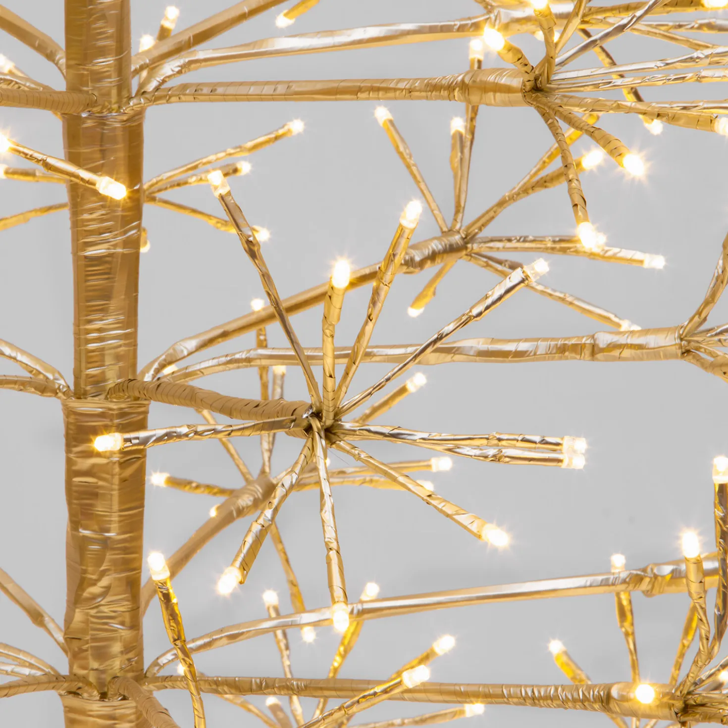 Albero Conico Champagne, h 2,1 m, 1290 led bianco caldo