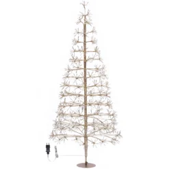 Albero Conico Champagne, h 2,1 m, 1290 led bianco caldo