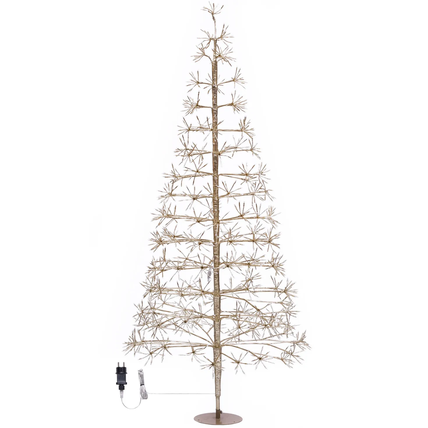 Albero Conico Champagne, h 2,1 m, 1290 led bianco caldo
