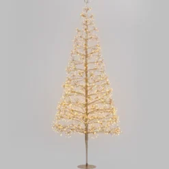 Albero Conico Champagne, h 2,7 m, 1810 led bianco caldo