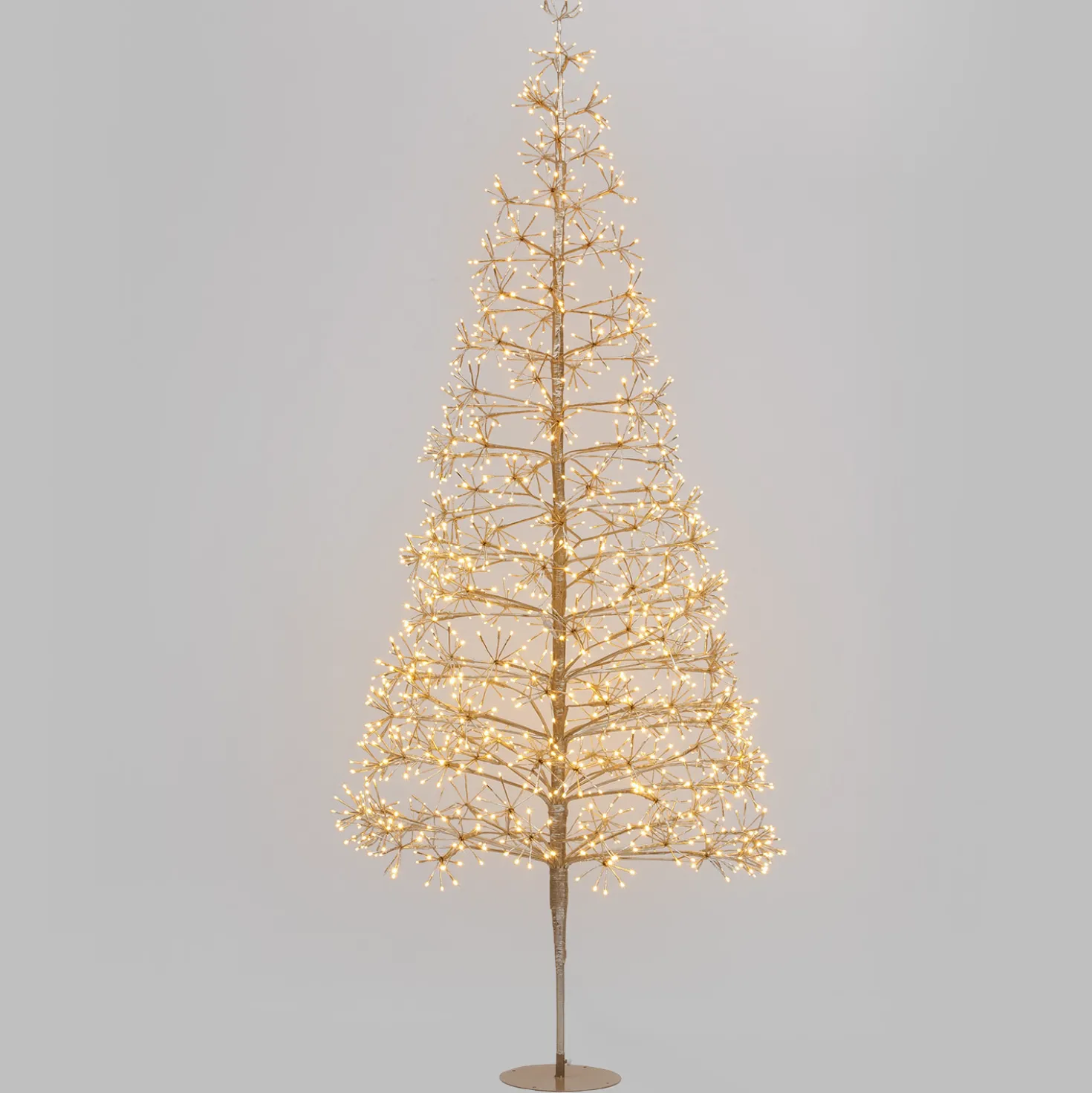 Albero Conico Champagne, h 2,7 m, 1810 led bianco caldo