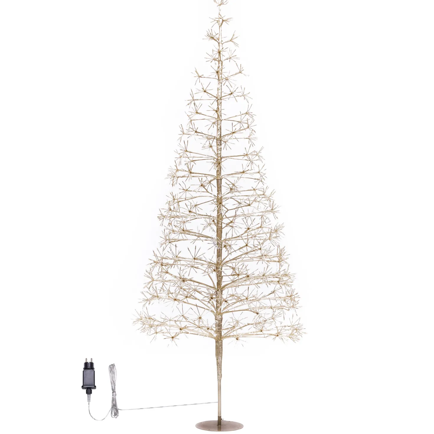 Albero Conico Champagne, h 2,7 m, 1810 led bianco caldo
