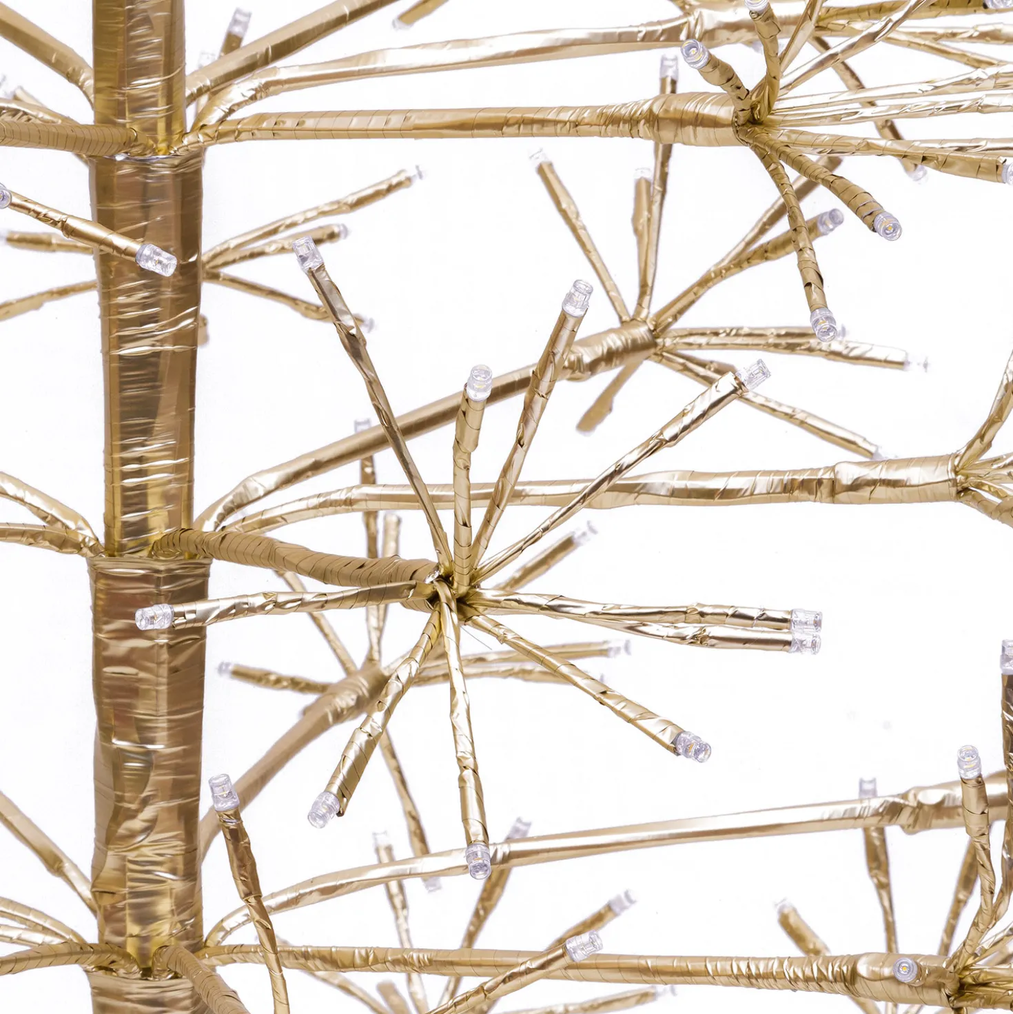 Albero Conico Champagne, h 2,4 m, 1550 led bianco caldo