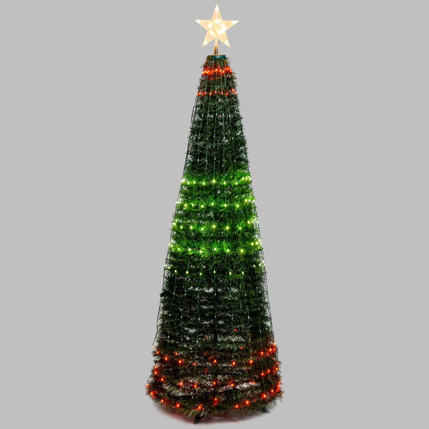 Albero conico ripiegabile h. 180 cm, Gocce di Luce led RGB