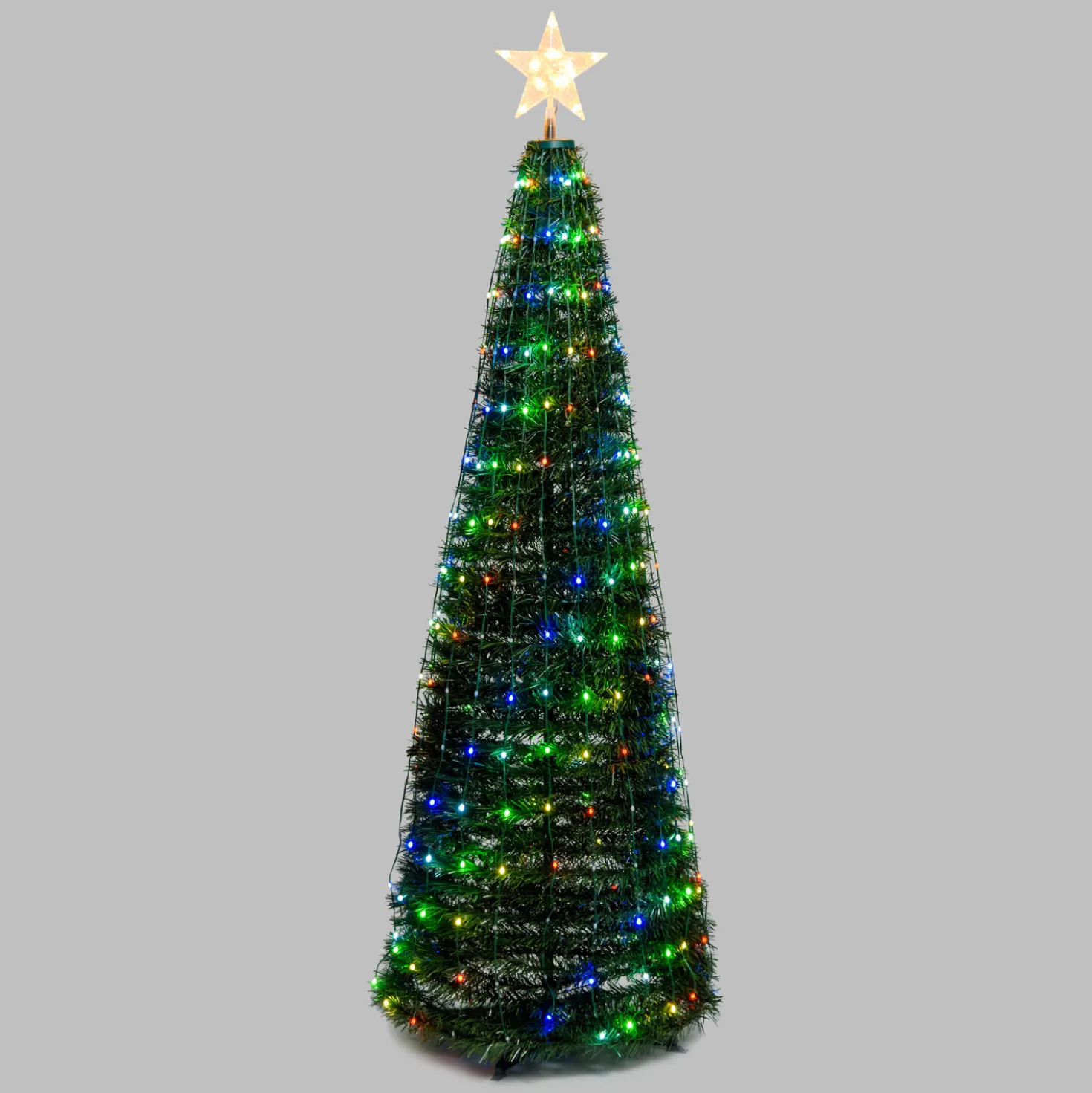 Albero conico ripiegabile h. 180 cm, Gocce di Luce led RGB