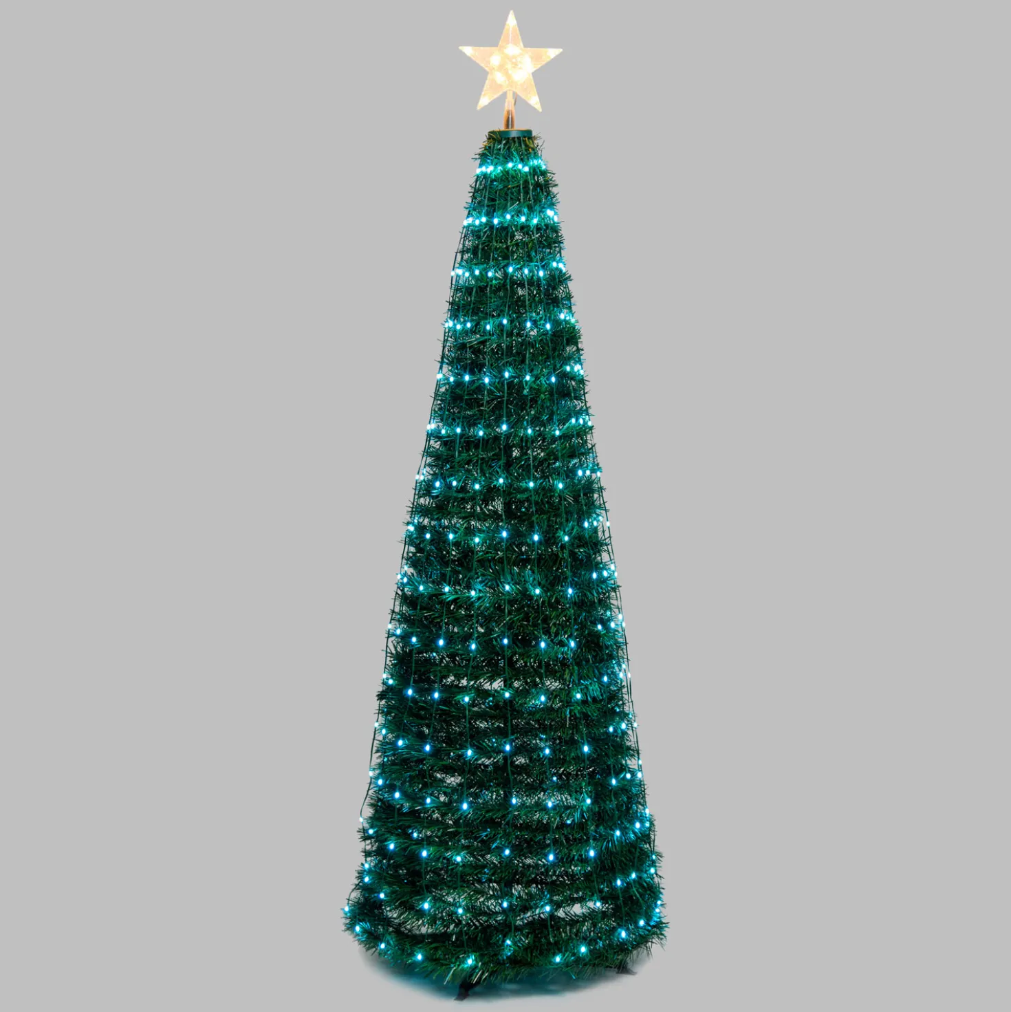 Albero conico ripiegabile h. 180 cm, Gocce di Luce led RGB