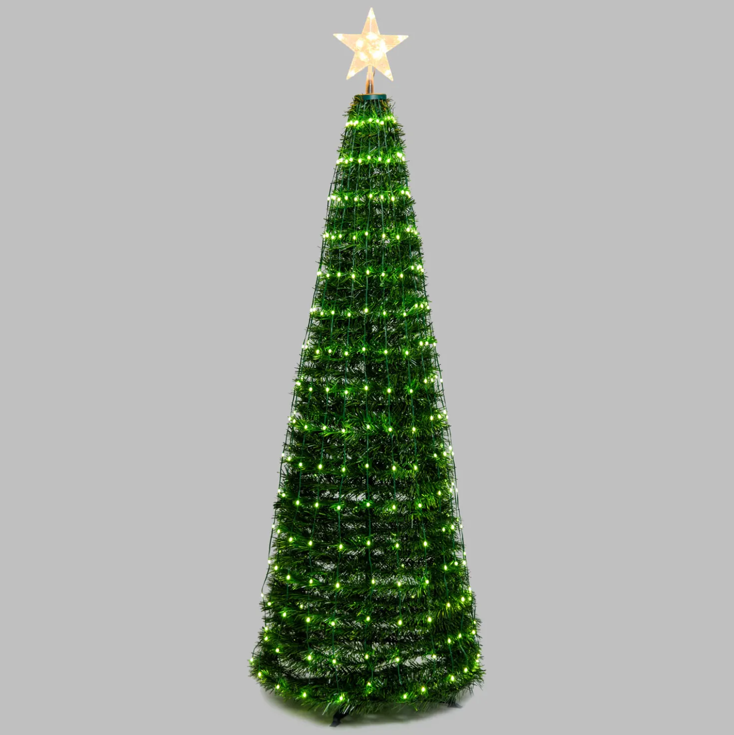 Albero conico ripiegabile h. 180 cm, Gocce di Luce led RGB