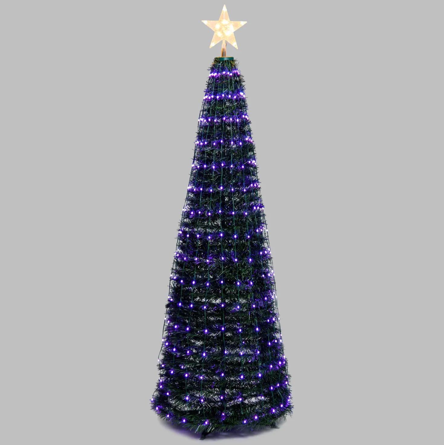 Albero conico ripiegabile h. 180 cm, Gocce di Luce led RGB