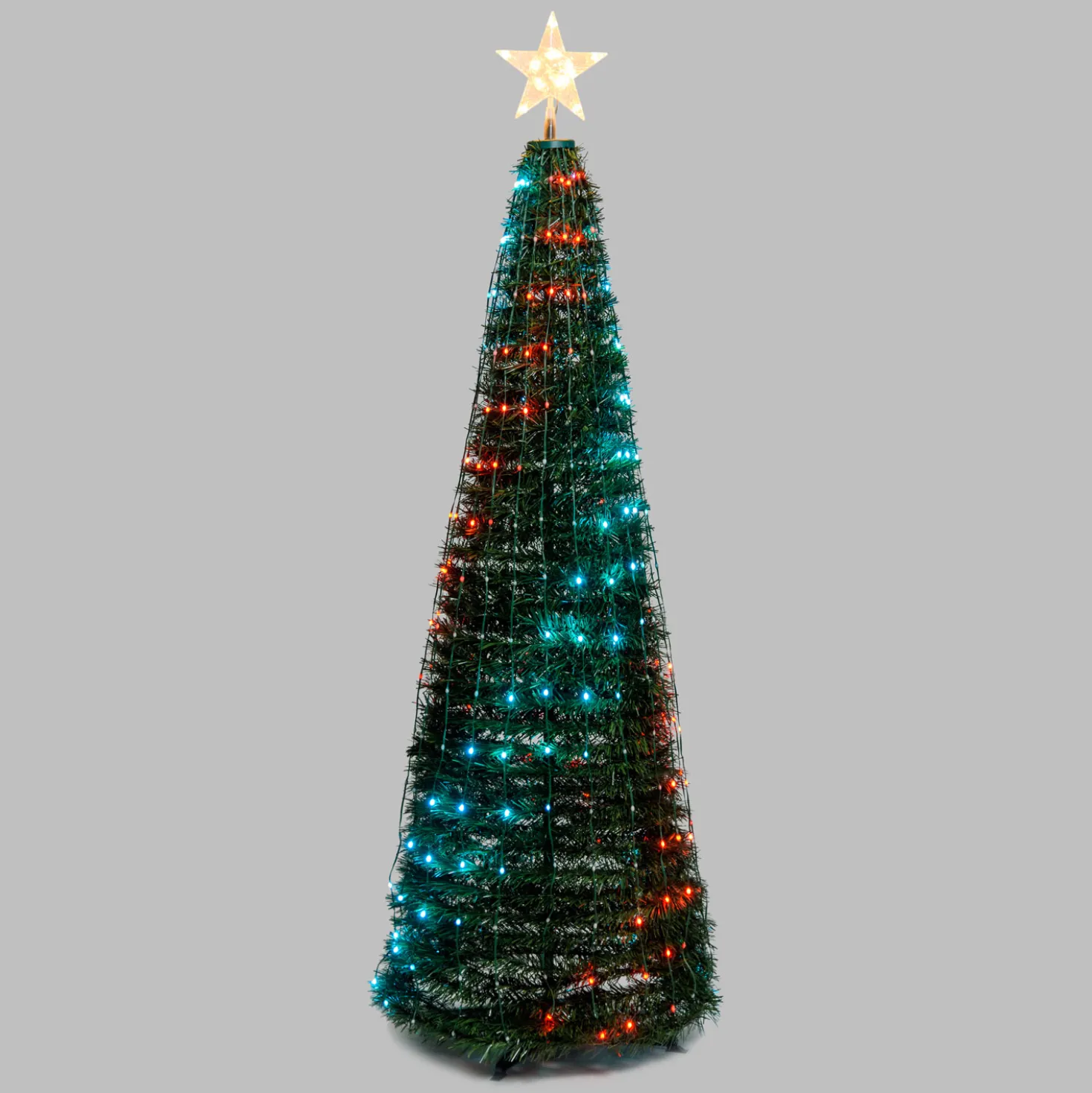 Albero conico ripiegabile h. 180 cm, Gocce di Luce led RGB