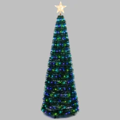 Albero conico ripiegabile h. 210 cm, Gocce di Luce led RGB