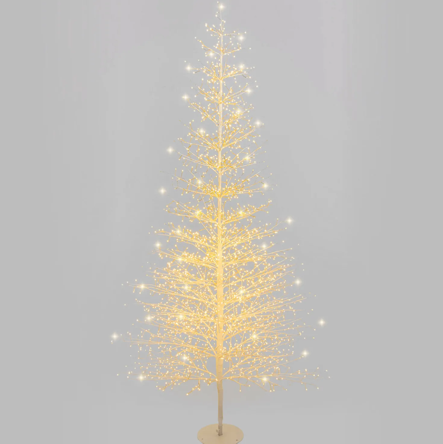 Albero Conico Tiglio bianco h 2,3 m, 2432 microled bianco caldo, uso interno