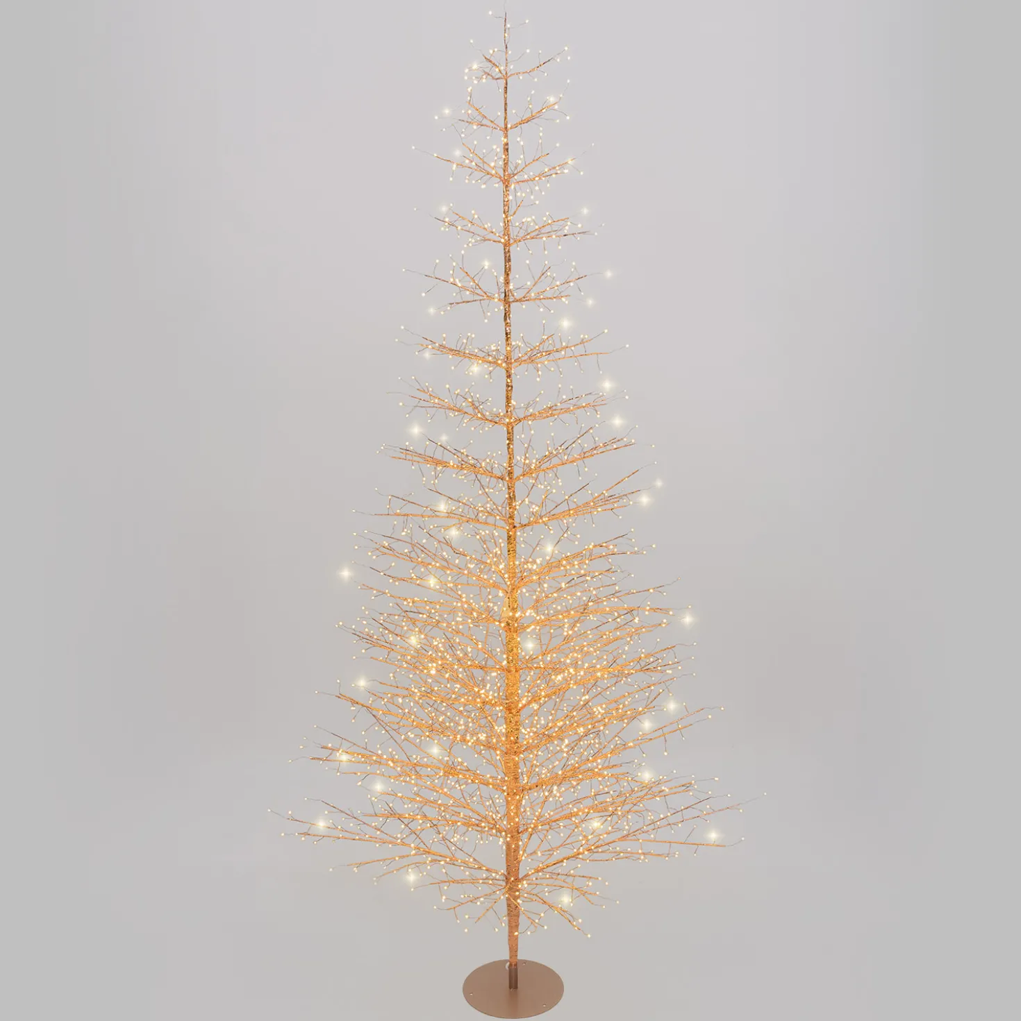 Albero Conico Tiglio oro rosa h 2,3 m, 2432 microled bianco caldo, uso interno