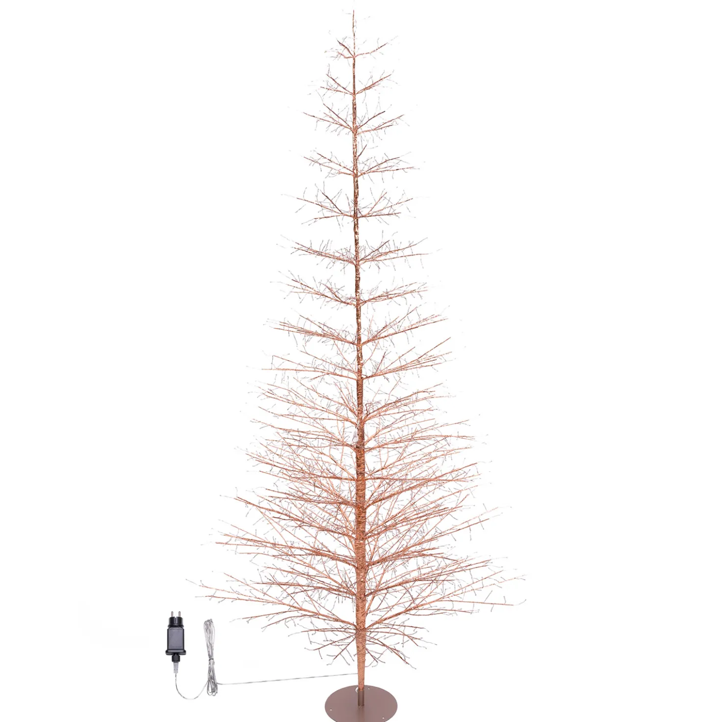 Albero Conico Tiglio oro rosa h 2,3 m, 2432 microled bianco caldo, uso interno