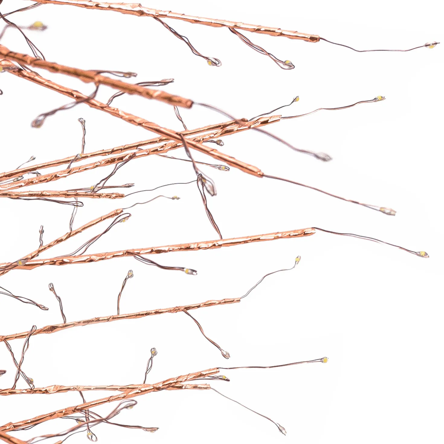 Albero Conico Tiglio oro rosa h 2,3 m, 2432 microled bianco caldo, uso interno