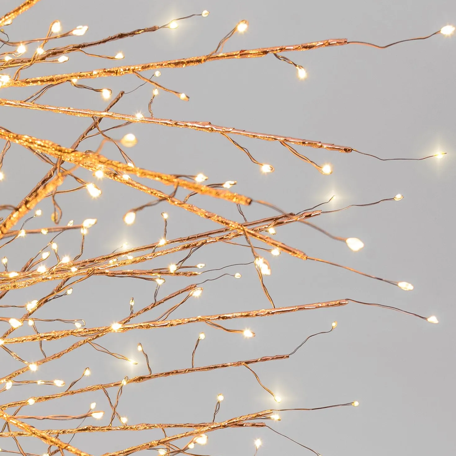 Albero Conico Tiglio oro rosa h 2,3 m, 2432 microled bianco caldo, uso interno