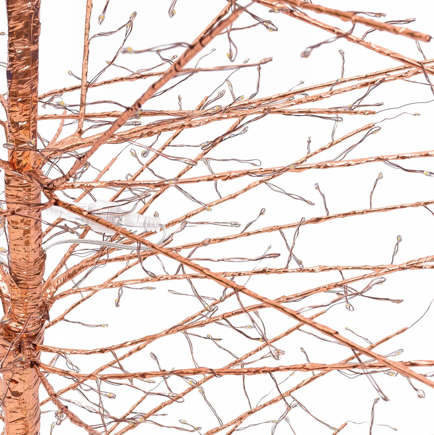 Albero Conico Tiglio oro rosa h 2,3 m, 2432 microled bianco caldo, uso interno