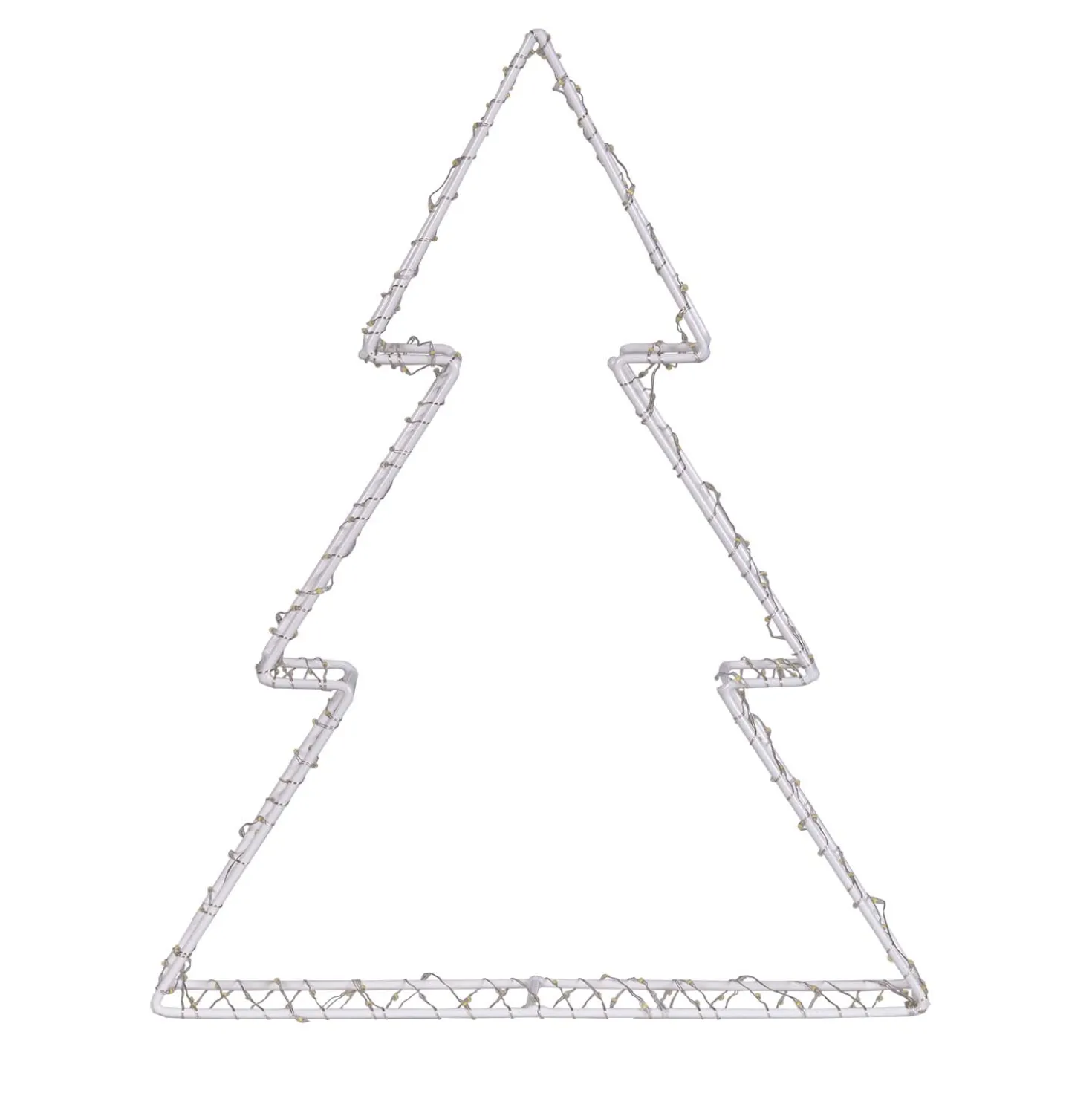 Albero di Natale Bianco 3D Edge, 37 cm, 240 MicroLED bianco caldo, cavo metal argento