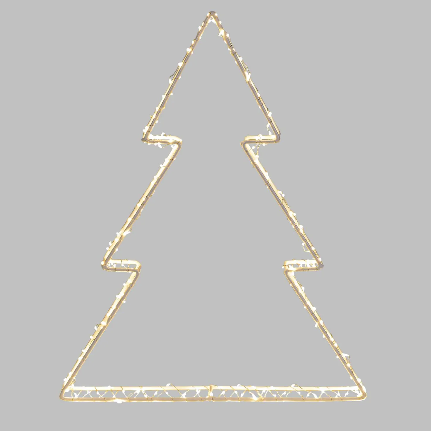 Albero di Natale Bianco 3D Edge, 37 cm, 240 MicroLED bianco caldo, cavo metal argento