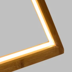Albero di Natale triangolare in legno naturale, 145 cm, led bianco caldo, uso interno