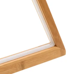 Albero di Natale triangolare in legno naturale, 170 cm, led bianco caldo, uso interno