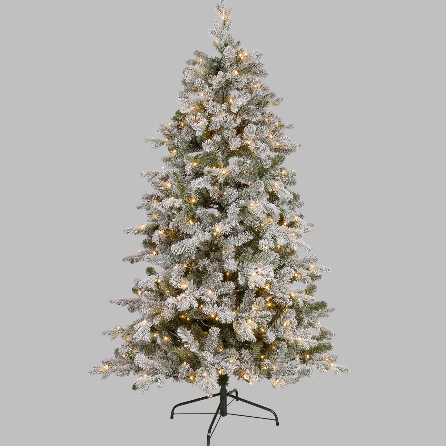 Albero Innevato in finto pino 180 cm, 360 led integrati bianco caldo