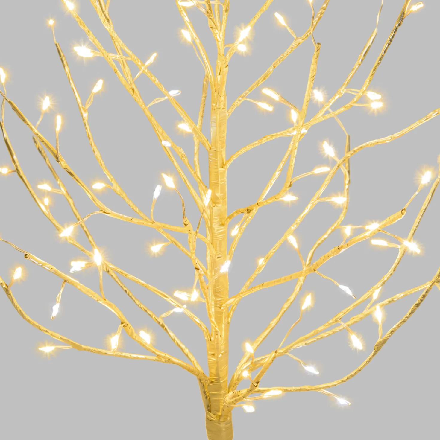 Albero luminoso Tiglio champagne 0,45 m, 108 microled bianco caldo e bianco freddo, uso interno