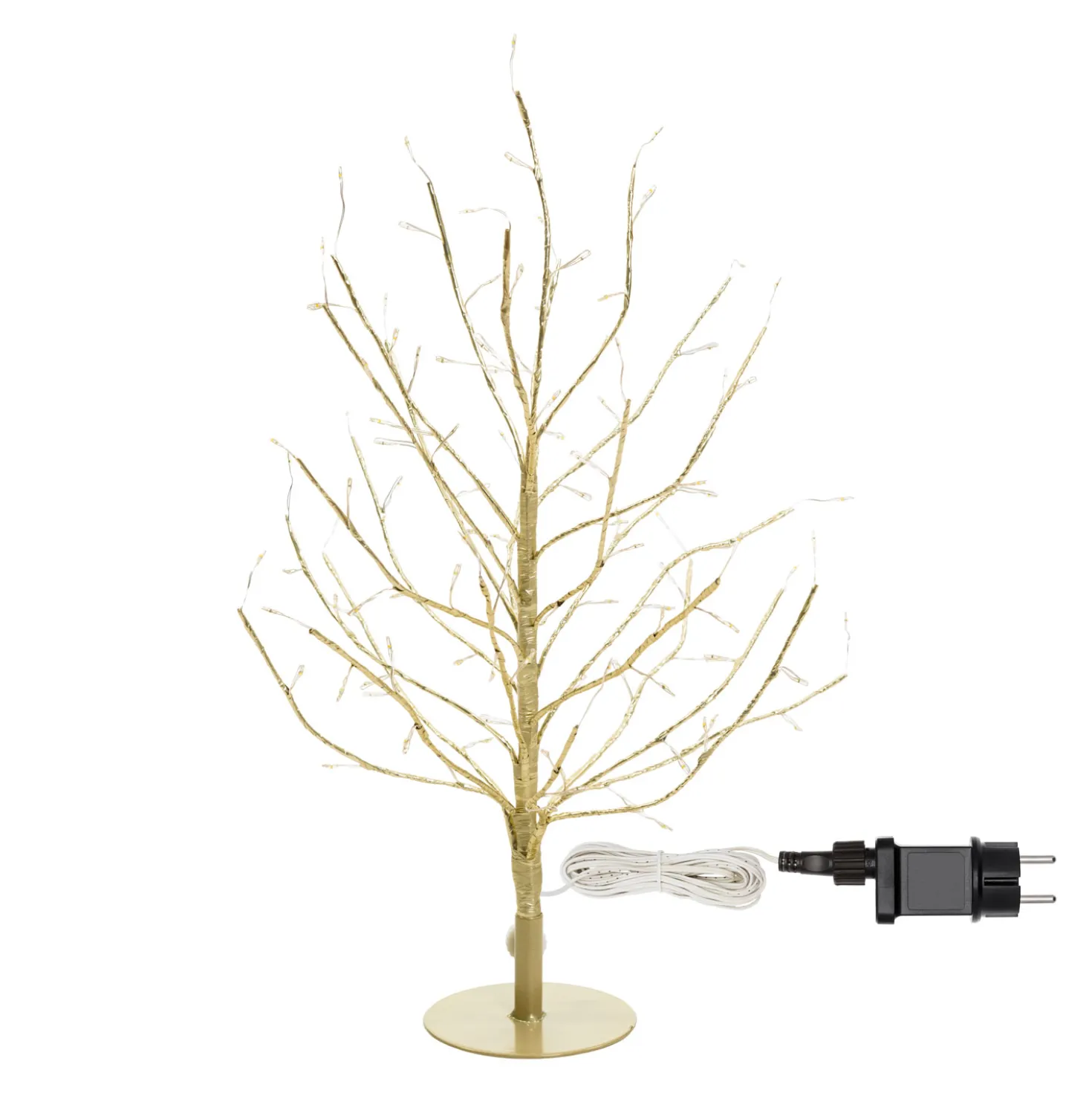 Albero luminoso Tiglio champagne 0,45 m, 108 microled bianco caldo e bianco freddo, uso interno