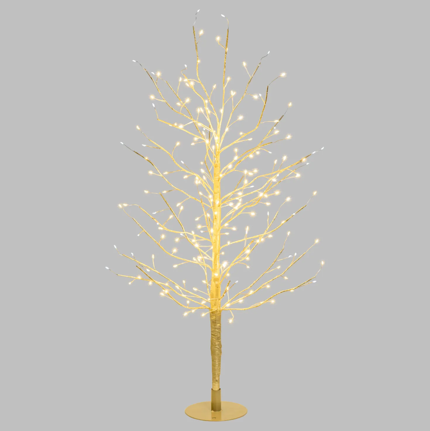 Albero luminoso Tiglio champagne 0,9 m, 240 microled bianco caldo e bianco freddo, uso interno