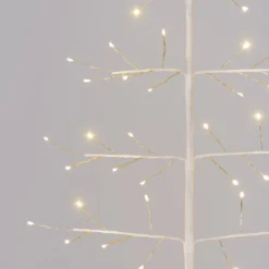 Albero Ramo di Tiglio bianco 2D h 0,9 m, 78 microled, bianco caldo, uso interno