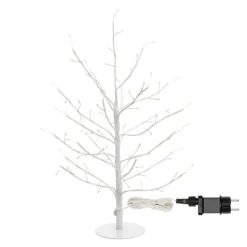 Albero Ramo di Tiglio bianco h 0,45 m, 108 microled bianco caldo, uso interno
