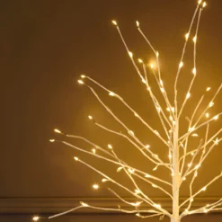 Albero Ramo di Tiglio bianco h 0,45 m, 108 microled bianco caldo, uso interno