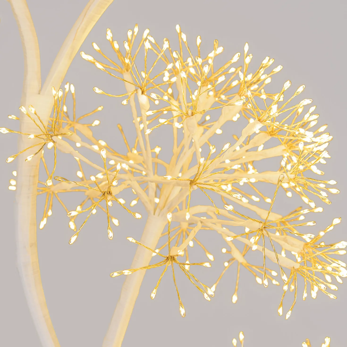 Albero Ramo 5 sfere RICCO bianco, h 1,2 m, 1200 microled bianco caldo, uso interno