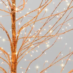 Albero Ramo Tiglio oro rosa h 2 m, 1120 microled bianco caldo, uso interno
