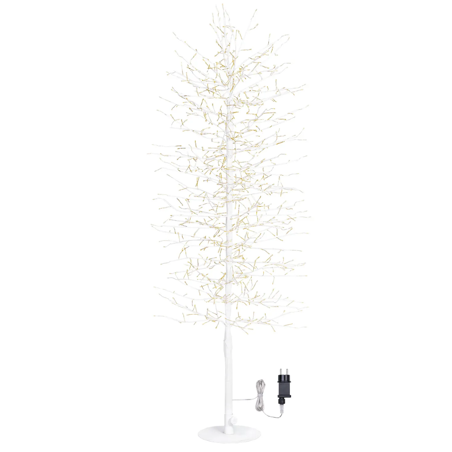 Albero Slim Ramo di Tiglio bianco h 1,1 m, 792 microled bianco caldo, uso interno