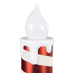 Candela Gigante bianca e rossa a batteria, h 58 cm, effetto fiamma, led bianco caldo