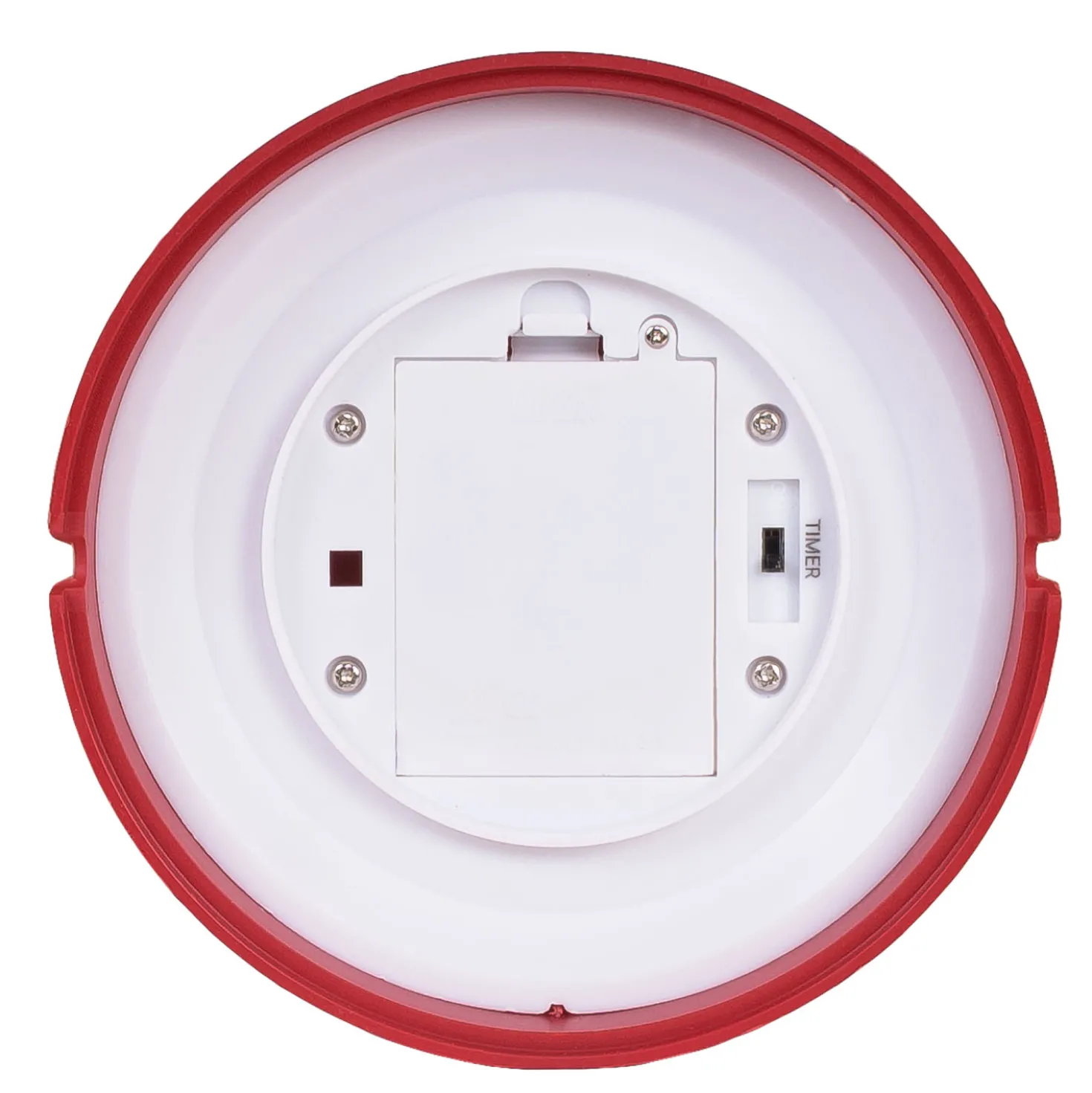 Candela Gigante bianca e rossa a batteria, h 58 cm, effetto fiamma, led bianco caldo