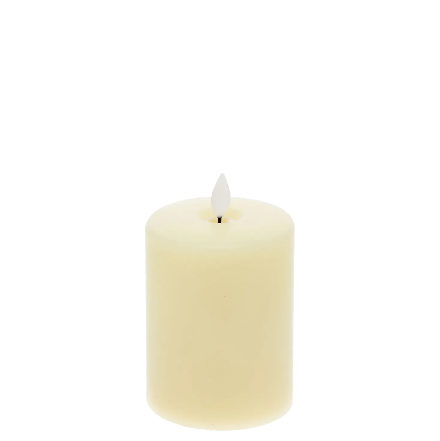 Candela in cera liscia avorio con stoppino, h 10 cm