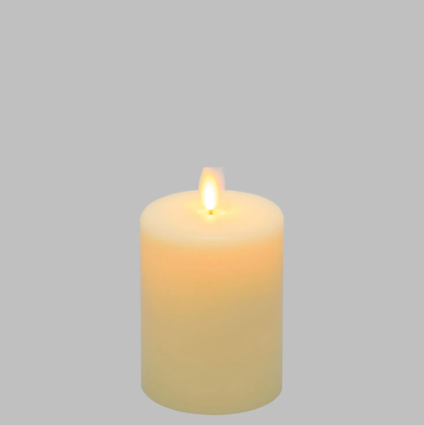 Candela in cera liscia avorio con stoppino, h 10 cm