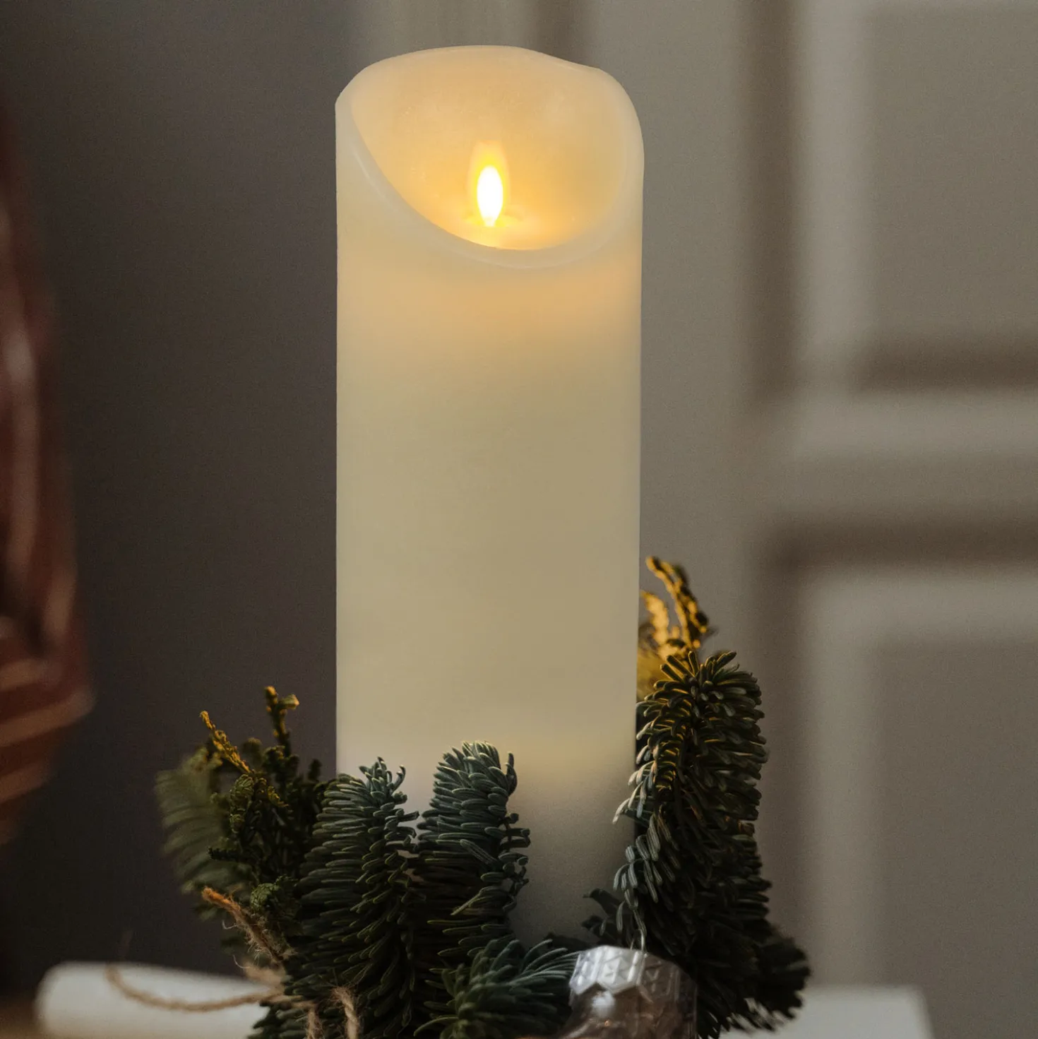 Candela Rustic Avorio h 28 cm
