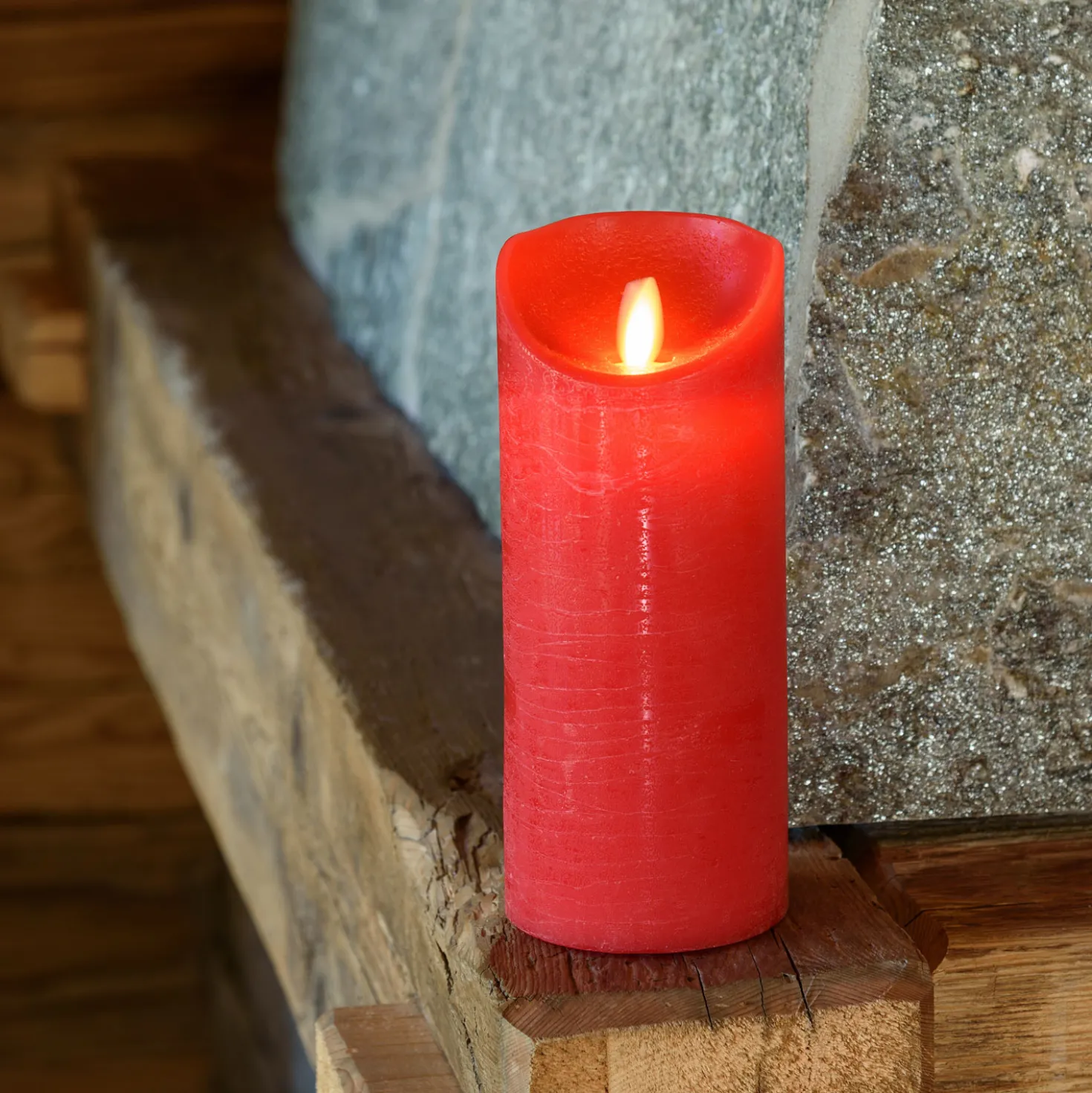 Candela Rustic Rossa h 18 cm