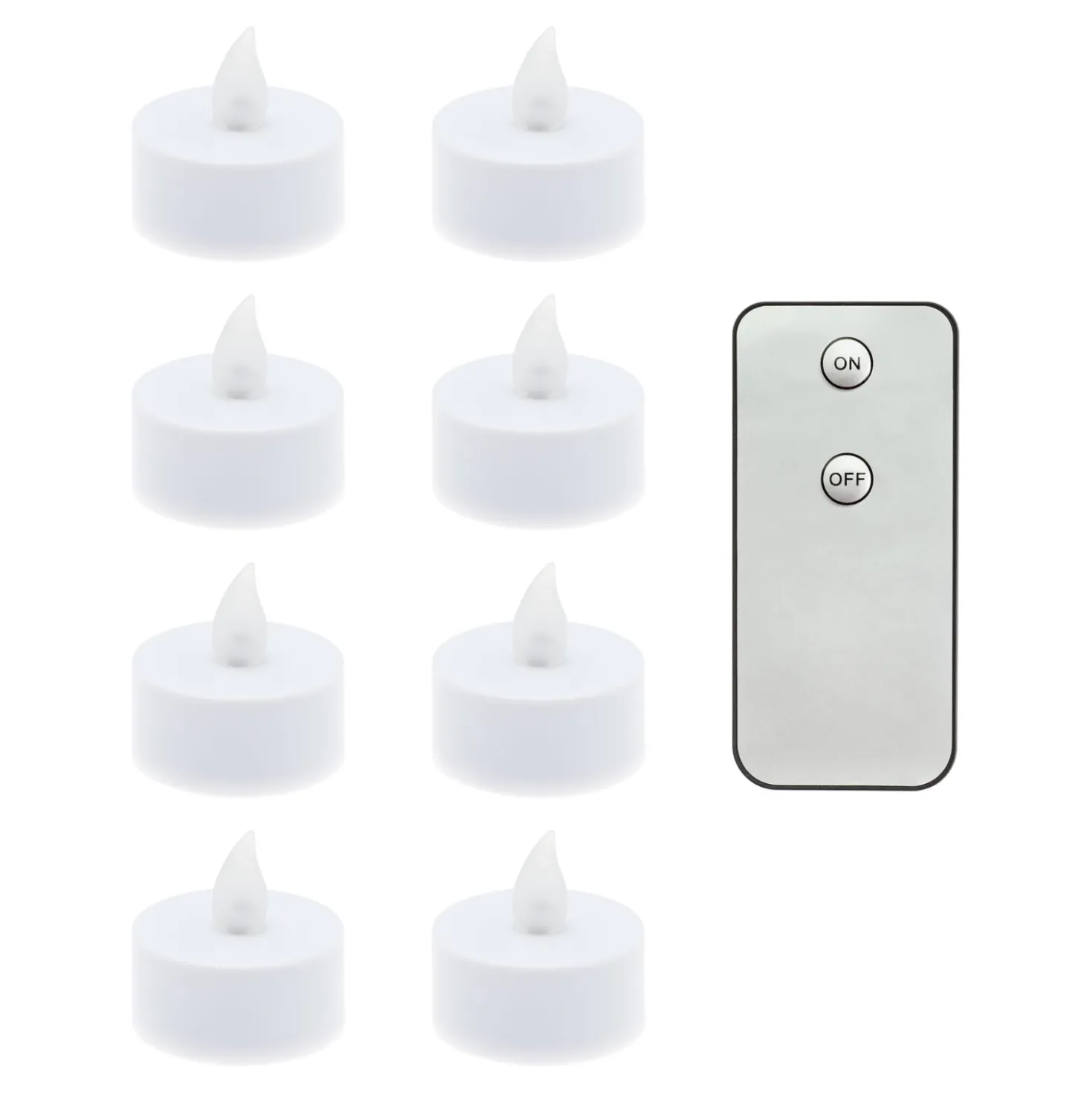 8 candeline con telecomando, led bianco caldo