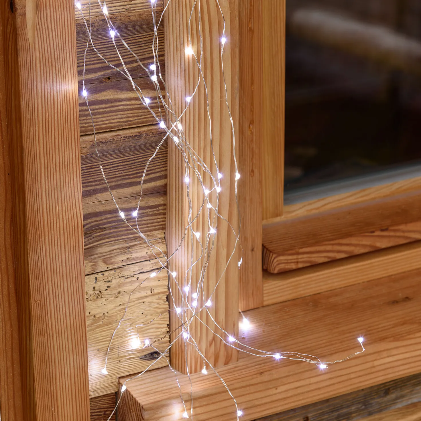 Cascata di luce, 100 microled bianco freddo